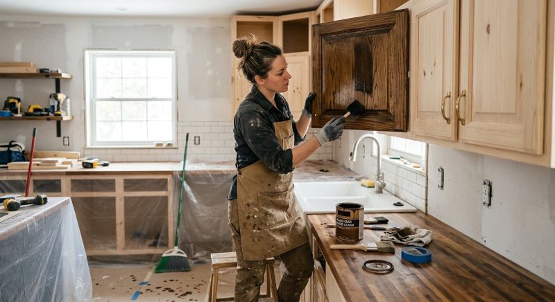 Wood Cabinet Staining in Lafayette, IN